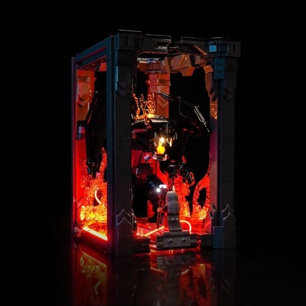 Lego Yüzüklerin Efendisi Balrog Book Nook 10367 için Aydınlatma Kiti