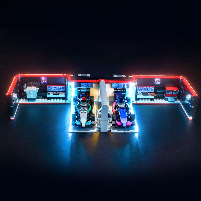 Lego City F1 Garage & Mercedes-AMG & Alpine Cars 60444 için Aydınlatma Kiti